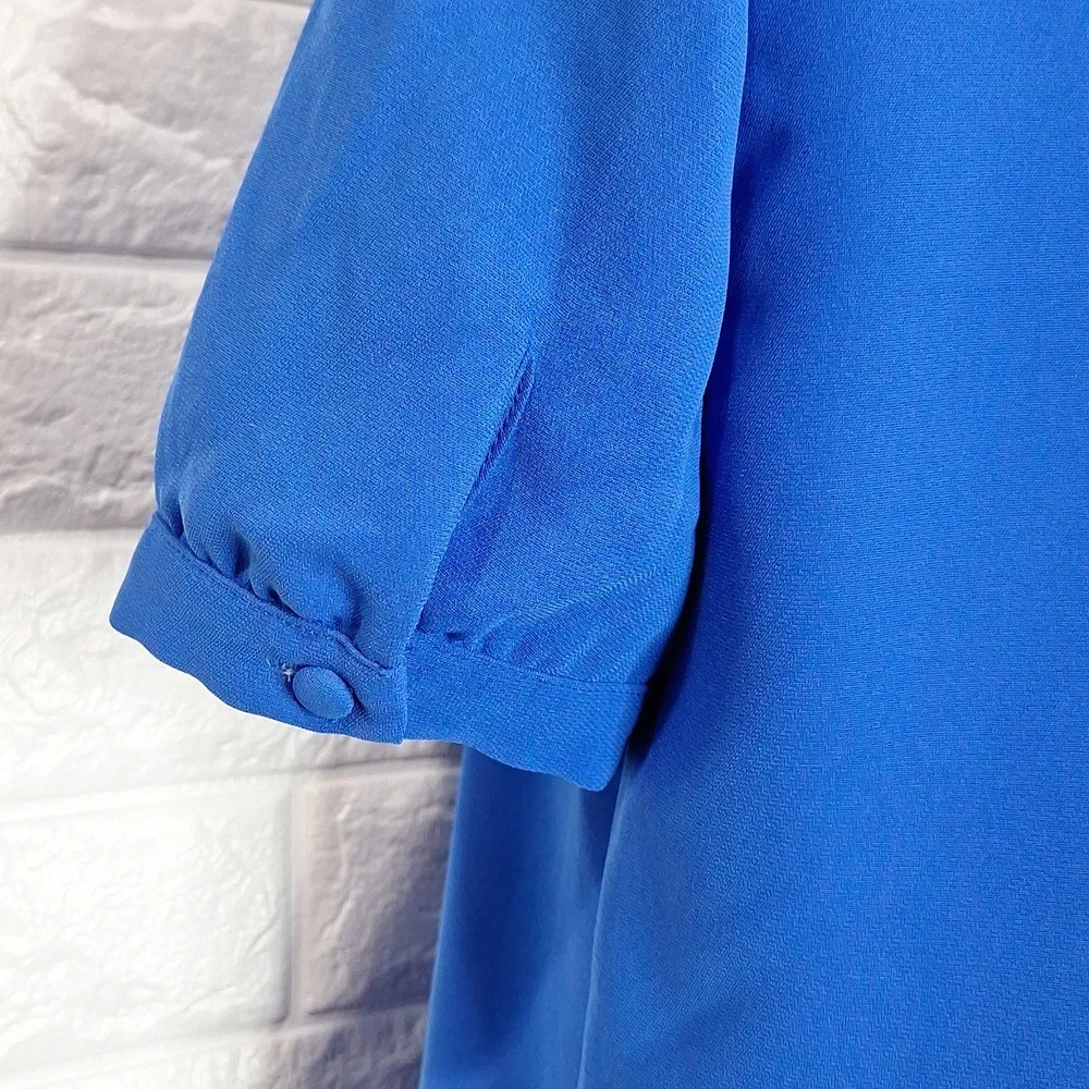 J. CREW Cobalt Blue Short Sleeve Tunic Shift Dress with Pockets